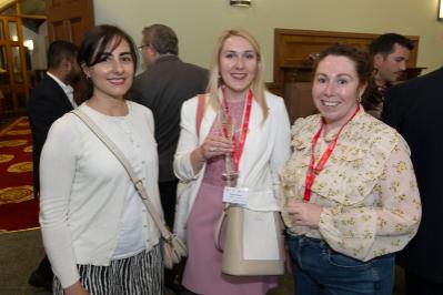 three ladies smiling